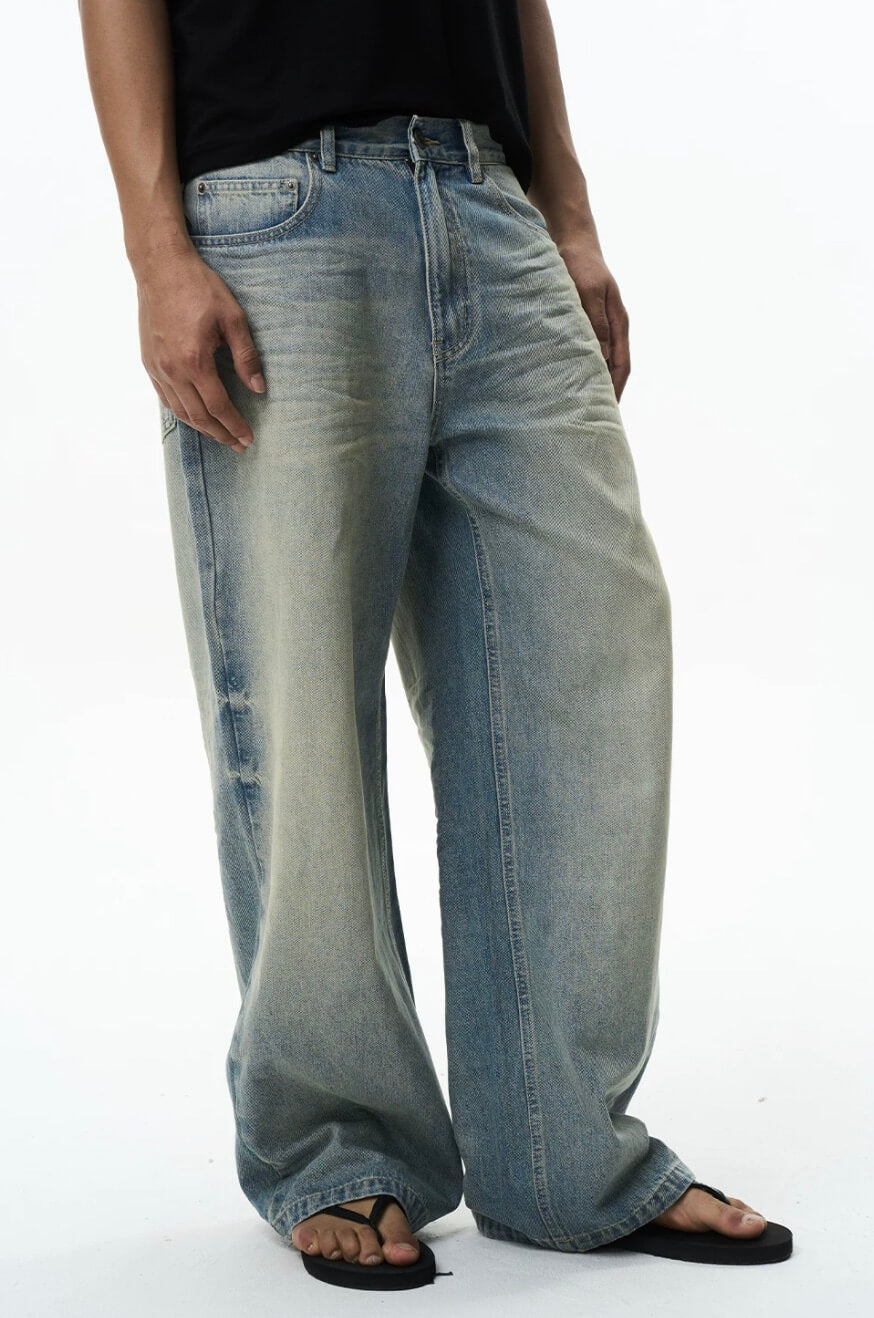 EXITMODE BY BLIND NO PLAN 3D Whisker Washed Baggy Jeans | Face 3 Face