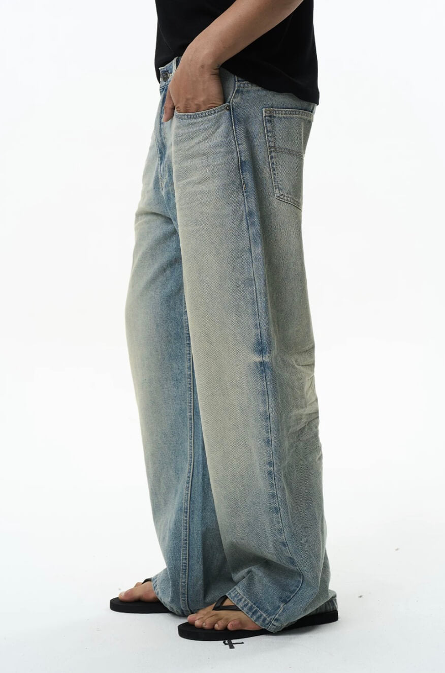 EXITMODE BY BLIND NO PLAN 3D Whisker Washed Baggy Jeans | Face 3 Face