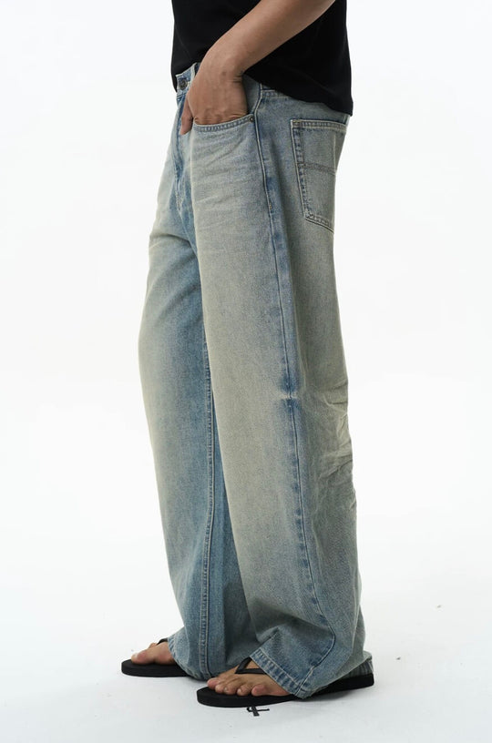 EXITMODE BY BLIND NO PLAN 3D Whisker Washed Baggy Jeans | Face 3 Face