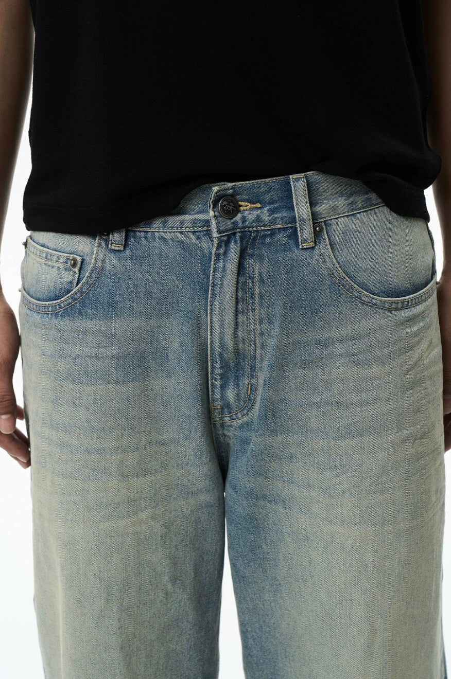 EXITMODE BY BLIND NO PLAN 3D Whisker Washed Baggy Jeans | Face 3 Face