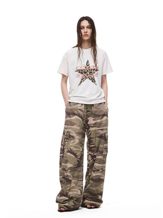 EXITMODE BY BLIND NO PLAN Reversible Washed Camo Baggy Cargo Pants | Face 3 Face