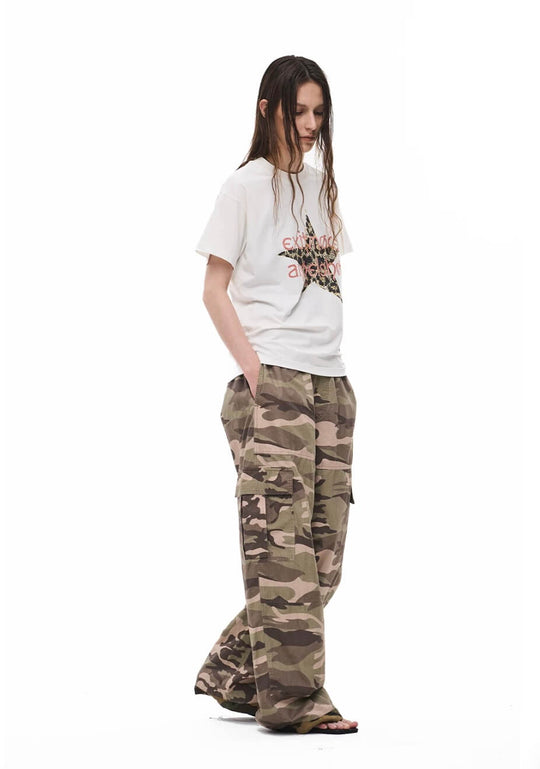 EXITMODE BY BLIND NO PLAN Reversible Washed Camo Baggy Cargo Pants | Face 3 Face