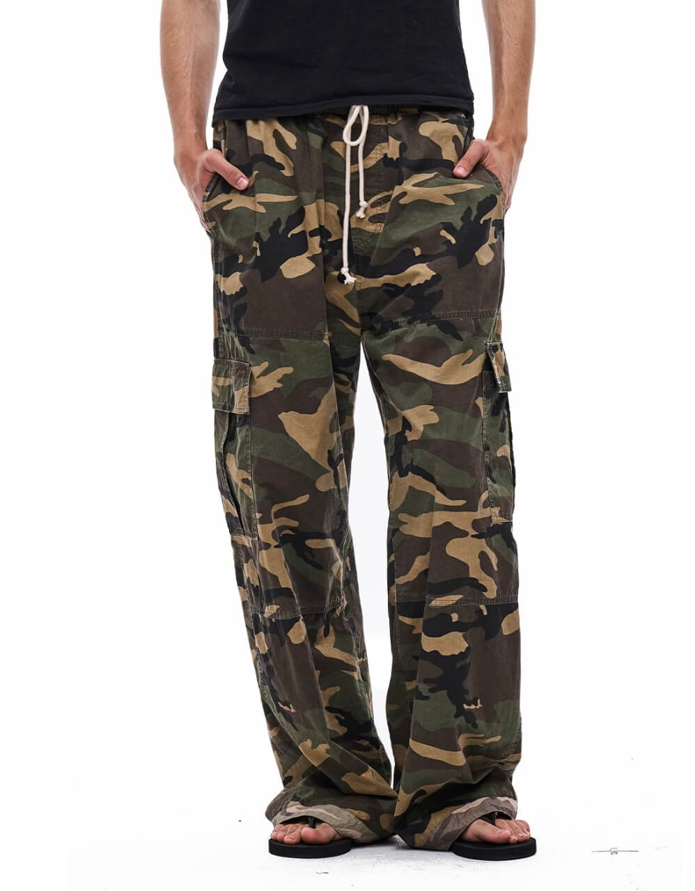EXITMODE BY BLIND NO PLAN Reversible Washed Camo Baggy Cargo Pants | Face 3 Face
