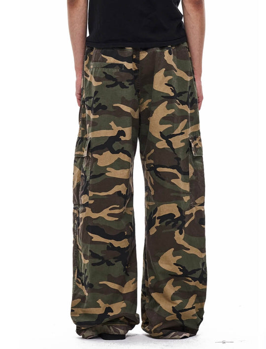 EXITMODE BY BLIND NO PLAN Reversible Washed Camo Baggy Cargo Pants | Face 3 Face