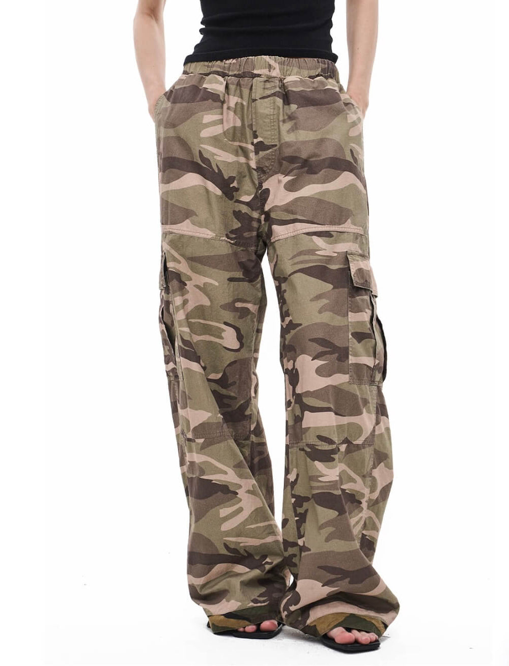EXITMODE BY BLIND NO PLAN Reversible Washed Camo Baggy Cargo Pants | Face 3 Face