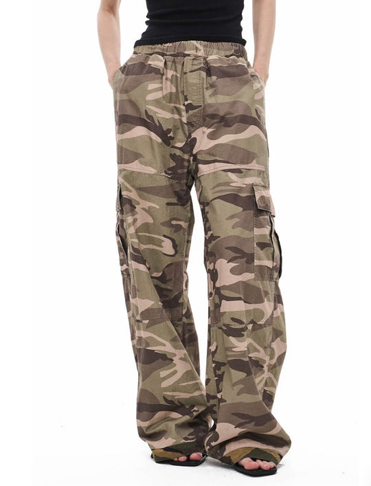 EXITMODE BY BLIND NO PLAN Reversible Washed Camo Baggy Cargo Pants | Face 3 Face