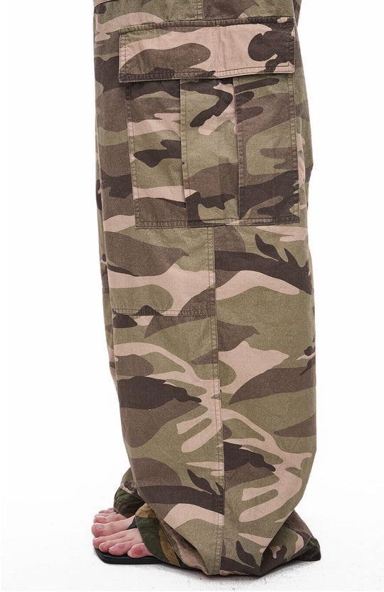 EXITMODE BY BLIND NO PLAN Reversible Washed Camo Baggy Cargo Pants | Face 3 Face