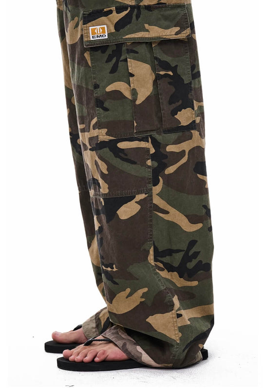 EXITMODE BY BLIND NO PLAN Reversible Washed Camo Baggy Cargo Pants | Face 3 Face