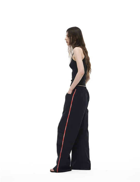 EXITMODE BY BLIND NO PLAN Side Webbing Pleated Track Pants | Face 3 Face