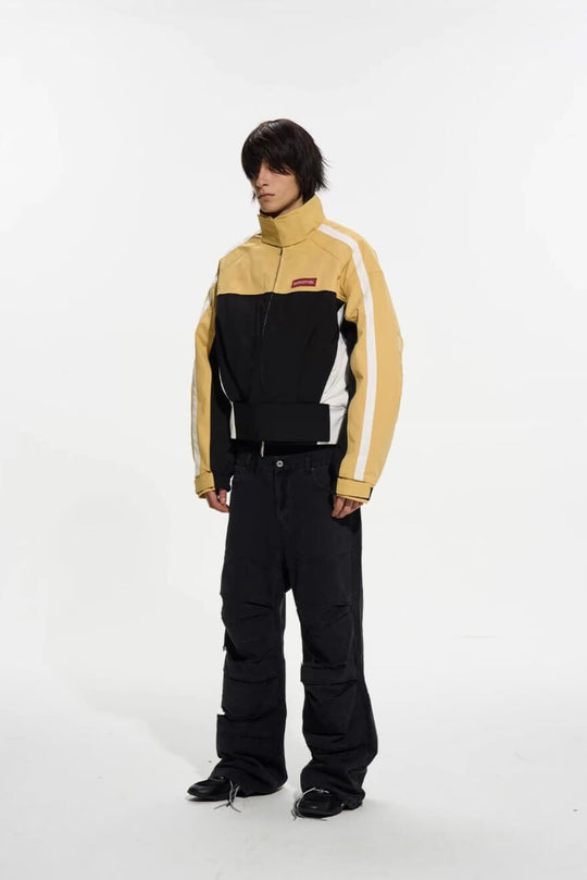 EXITMODE BY BLIND NO PLAN Horse Embroidered Elbow Patch Short Racing Jacket | Face 3 Face