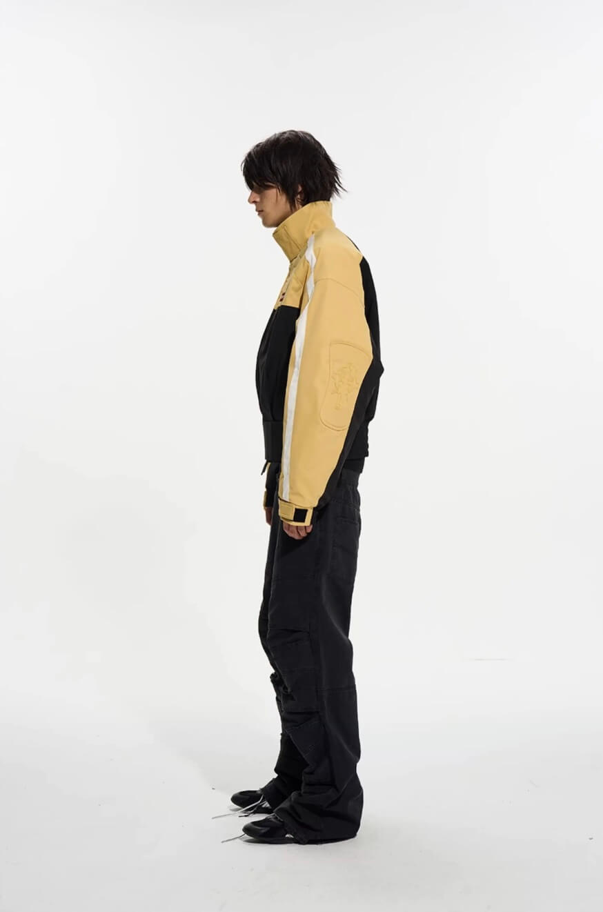 EXITMODE BY BLIND NO PLAN Horse Embroidered Elbow Patch Short Racing Jacket | Face 3 Face