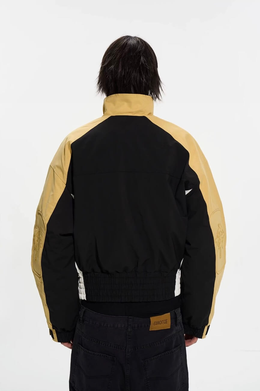 EXITMODE BY BLIND NO PLAN Horse Embroidered Elbow Patch Short Racing Jacket | Face 3 Face