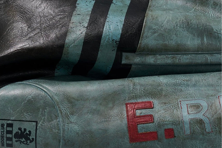 EXITMODE BY BLIND NO PLAN Vintage Distressed PU Leather Short Racing Jacket | Face 3 Face