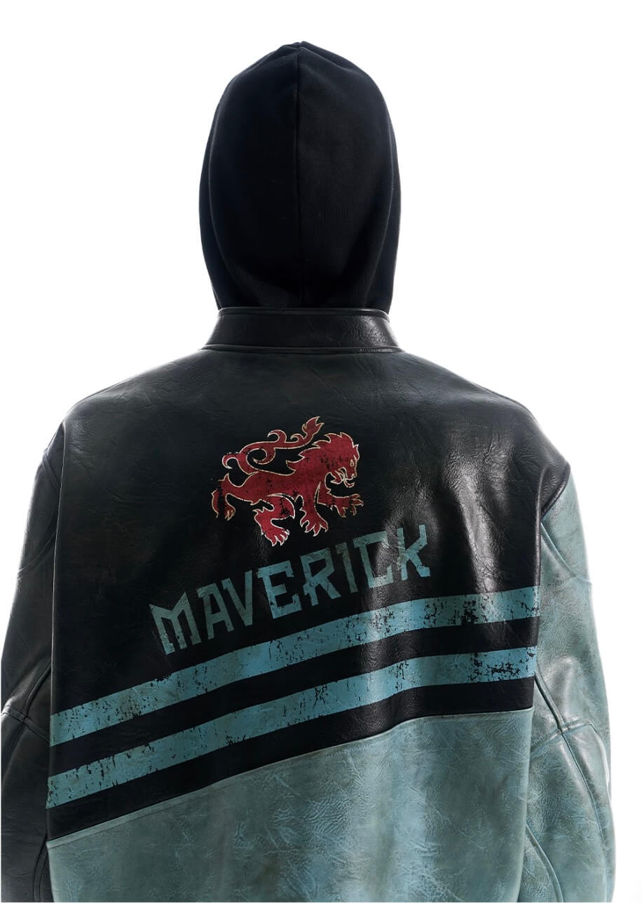 EXITMODE BY BLIND NO PLAN Vintage Distressed PU Leather Short Racing Jacket | Face 3 Face