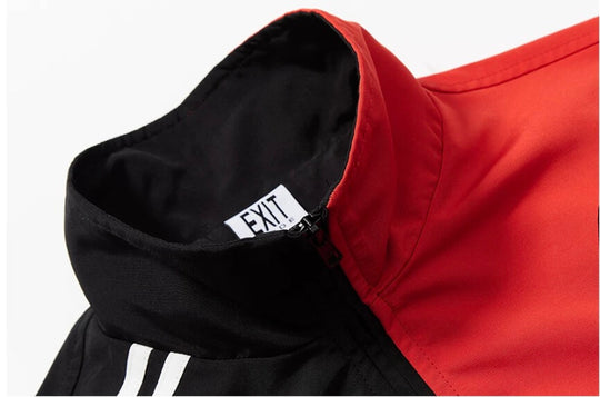 EXITMODE BY BLIND NO PLAN Patchwork Color Block Oversized Track Jacket | Face 3 Face