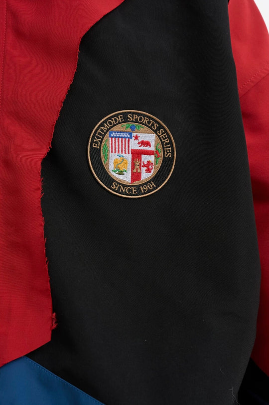 EXITMODE BY BLIND NO PLAN Patchwork Color Block Oversized Track Jacket | Face 3 Face