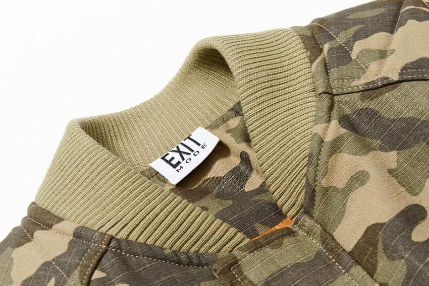 EXITMODE BY BLIND NO PLAN Camouflage Oversized Bomber Jacket | Face 3 Face