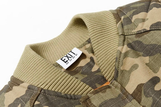 EXITMODE BY BLIND NO PLAN Camouflage Oversized Bomber Jacket | Face 3 Face