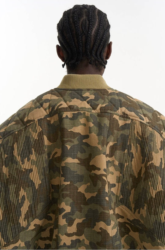EXITMODE BY BLIND NO PLAN Camouflage Oversized Bomber Jacket | Face 3 Face