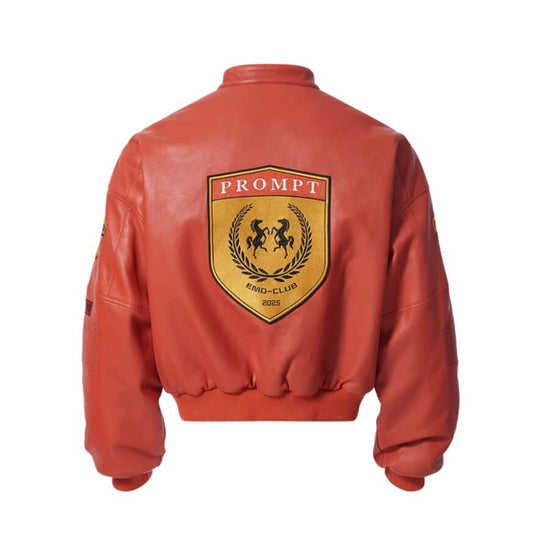 EXITMODE BY BLIND NO PLAN Embroidered Patch PU Leather Short Racing Jacket | Face 3 Face