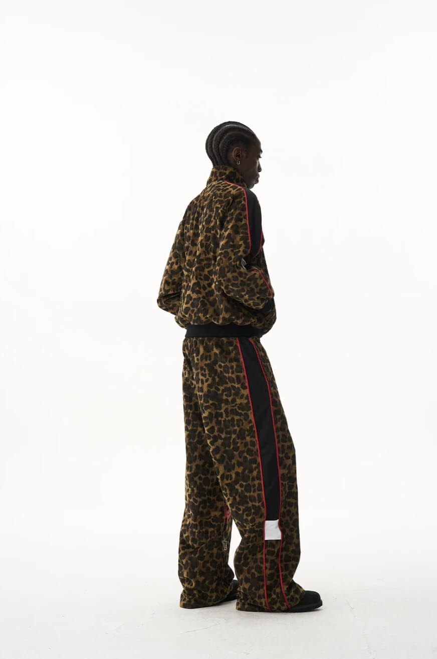 EXITMODE BY BLIND NO PLAN Horse Graphic Leopard Print Track Jacket | Face 3 Face