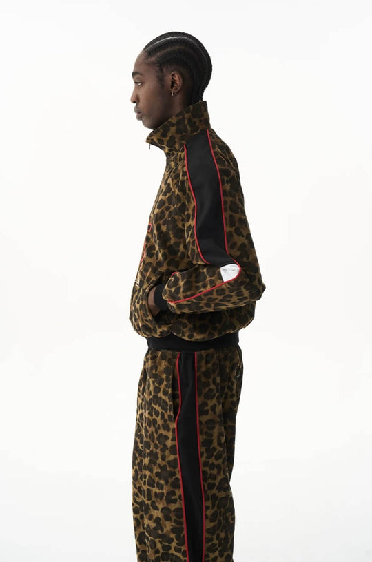 EXITMODE BY BLIND NO PLAN Horse Graphic Leopard Print Track Jacket | Face 3 Face