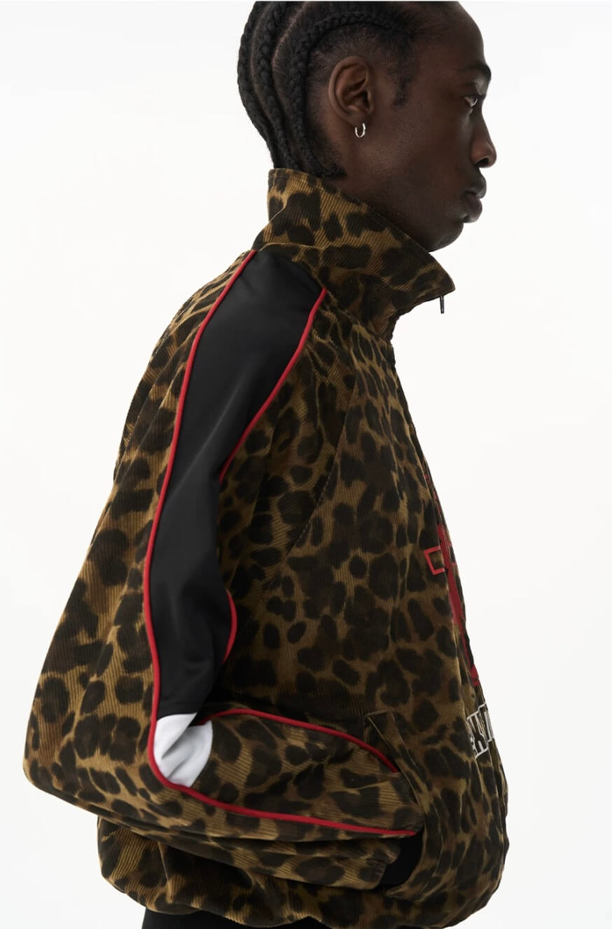 EXITMODE BY BLIND NO PLAN Horse Graphic Leopard Print Track Jacket | Face 3 Face