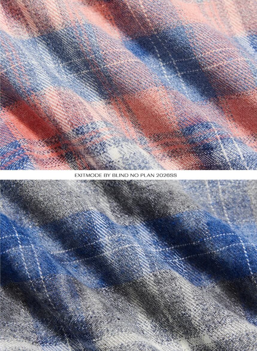 EXITMODE BY BLIND NO PLAN Checkered Embroidered Patch Stripe Sleeve Oversized Hoodie | Face 3 Face