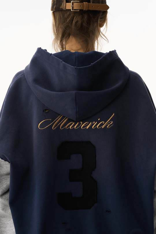 EXITMODE BY BLIND NO PLAN Color Block Washed Distressed Oversized Zip Up Hoodie | Face 3 Face