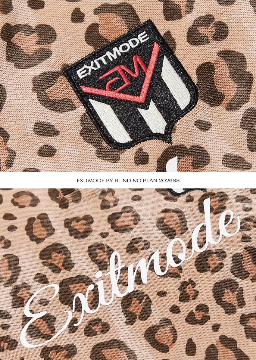 EXITMODE BY BLIND NO PLAN Leopard Print Long Sleeve Polo Shirt | Face 3 Face