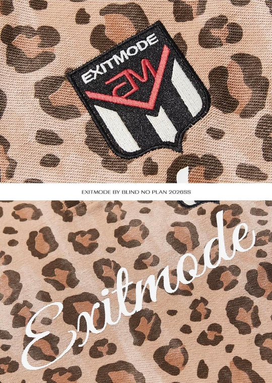 EXITMODE BY BLIND NO PLAN Leopard Print Long Sleeve Polo Shirt | Face 3 Face