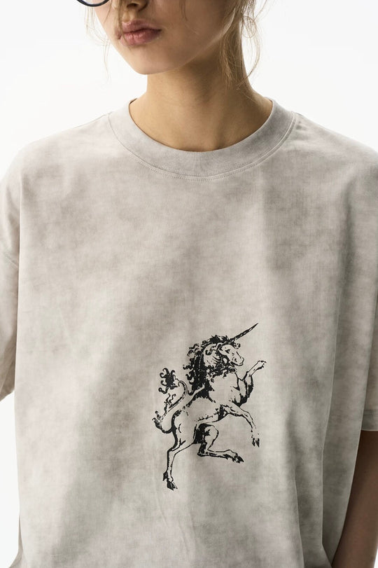EXITMODE BY BLIND NO PLAN Wax Print Emblem Patch Washed Short Sleeve Tee | Face 3 Face