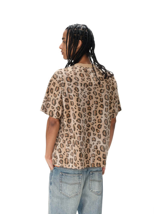 EXITMODE BY BLIND NO PLAN Leopard Print Emblem Patch Short Sleeve Tee | Face 3 Face