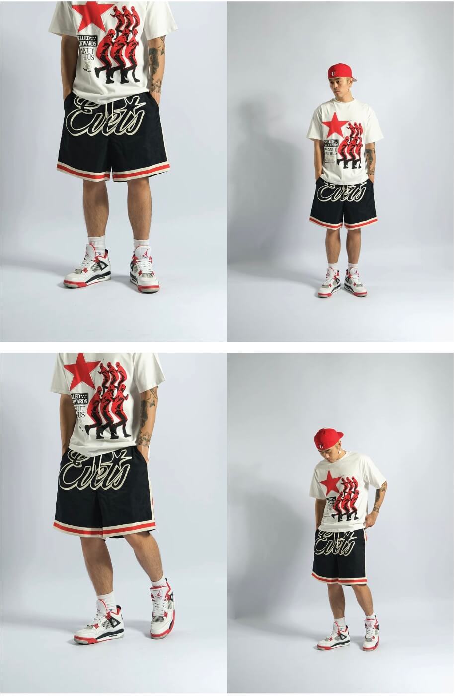 EVETS Logo Print Basketball Shorts