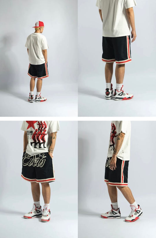 EVETS Logo Print Basketball Shorts