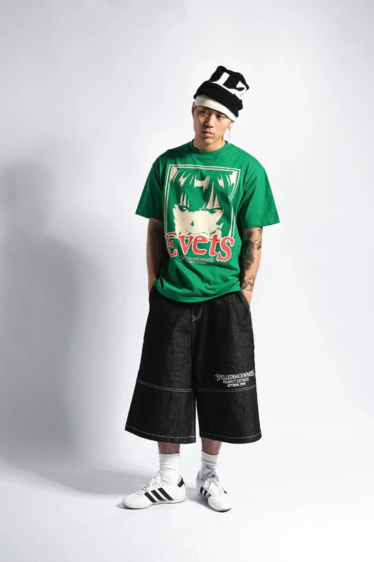 EVETS Anime Graphic Print Short Sleeve Tee