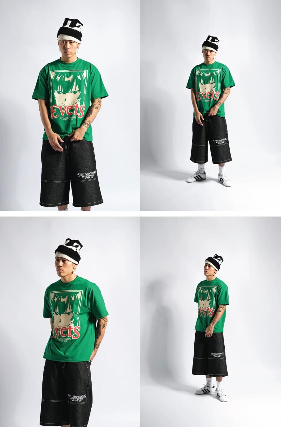 EVETS Anime Graphic Print Short Sleeve Tee
