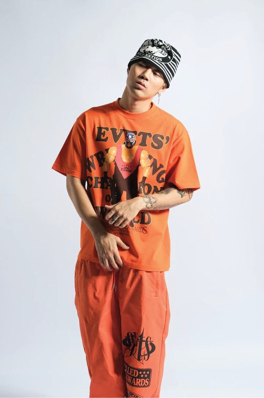 EVETS World Wrestler Graphic Print Short Sleeve Tee