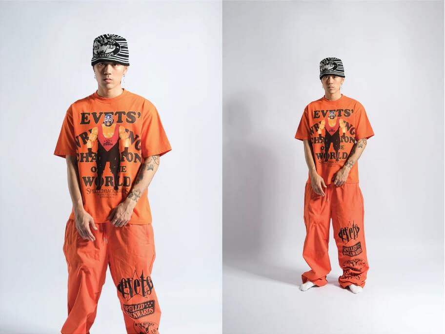 EVETS World Wrestler Graphic Print Short Sleeve Tee
