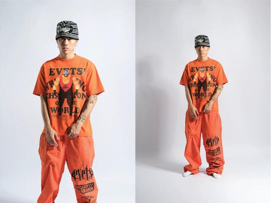 EVETS World Wrestler Graphic Print Short Sleeve Tee