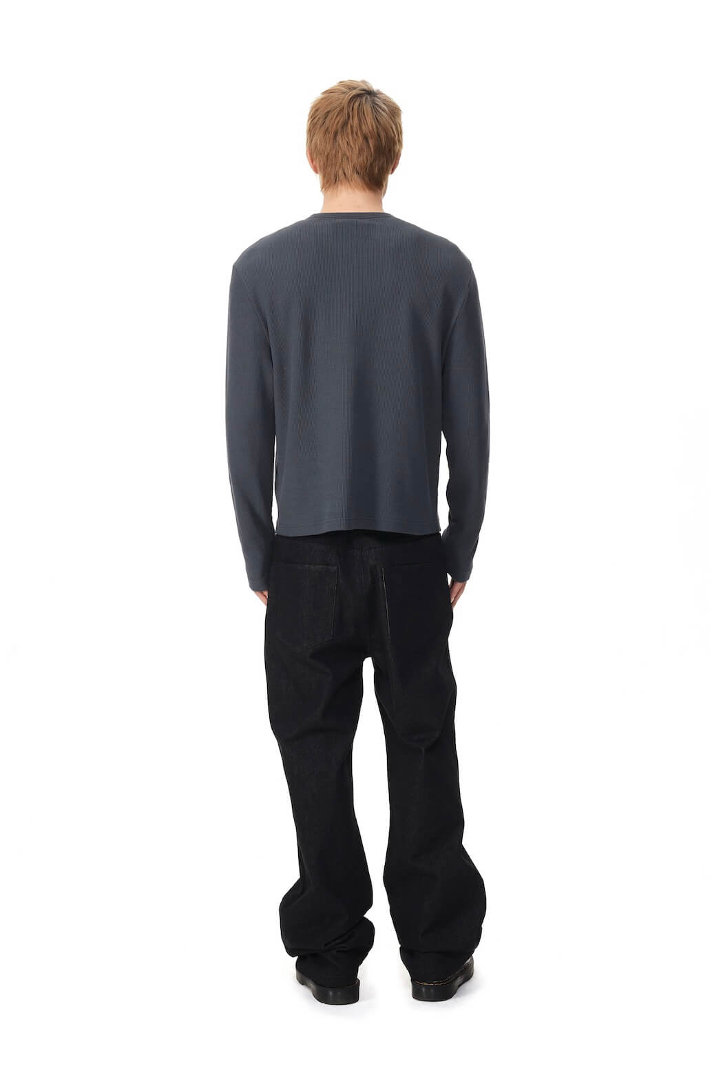 EVILKNIGHT(EK) Perforated Waistband Black Denim Jeans