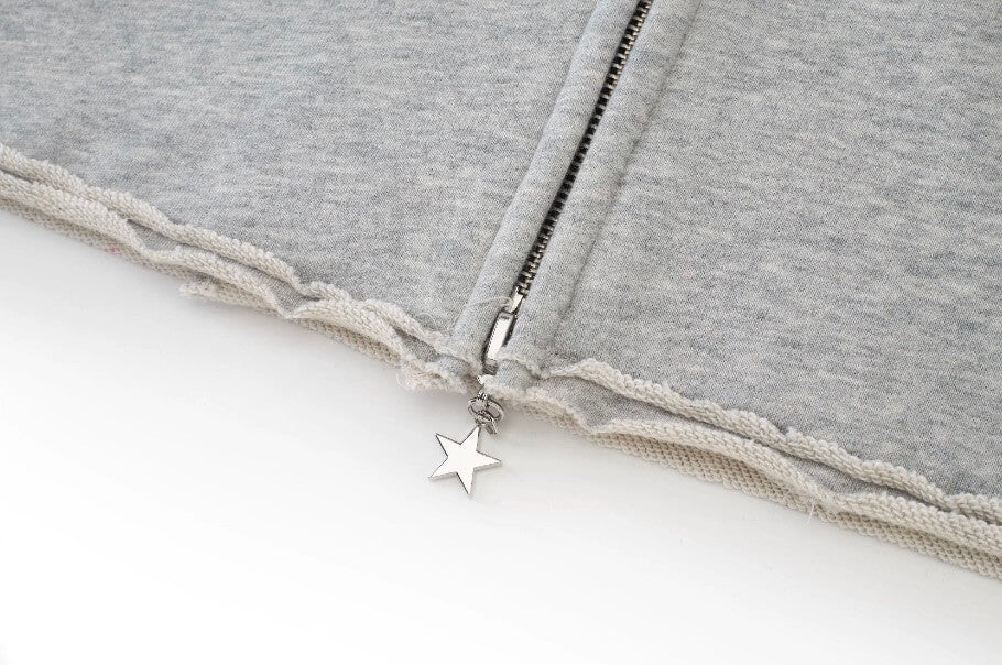 EVILKNIGHT(EK) Color Block Sleeve Cutoff Zip Up Hoodie | Face 3 Face