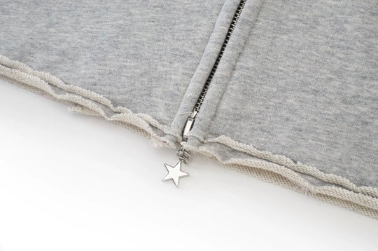 EVILKNIGHT(EK) Color Block Sleeve Cutoff Zip Up Hoodie | Face 3 Face