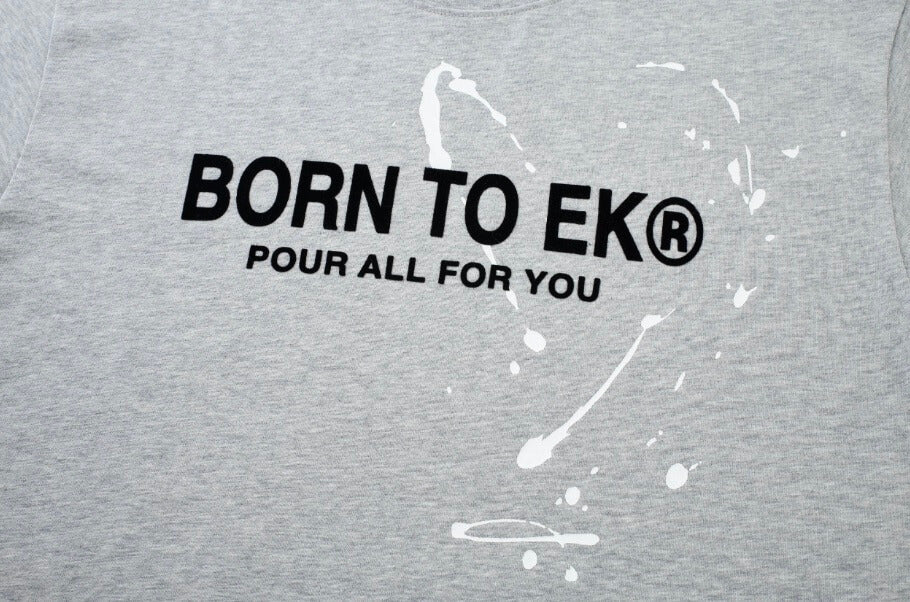 EVILKNIGHT(EK) Flocked Slogan Print Ink Splatter Short Sleeve Tee | Face 3 Face
