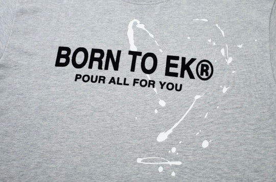 EVILKNIGHT(EK) Flocked Slogan Print Ink Splatter Short Sleeve Tee | Face 3 Face