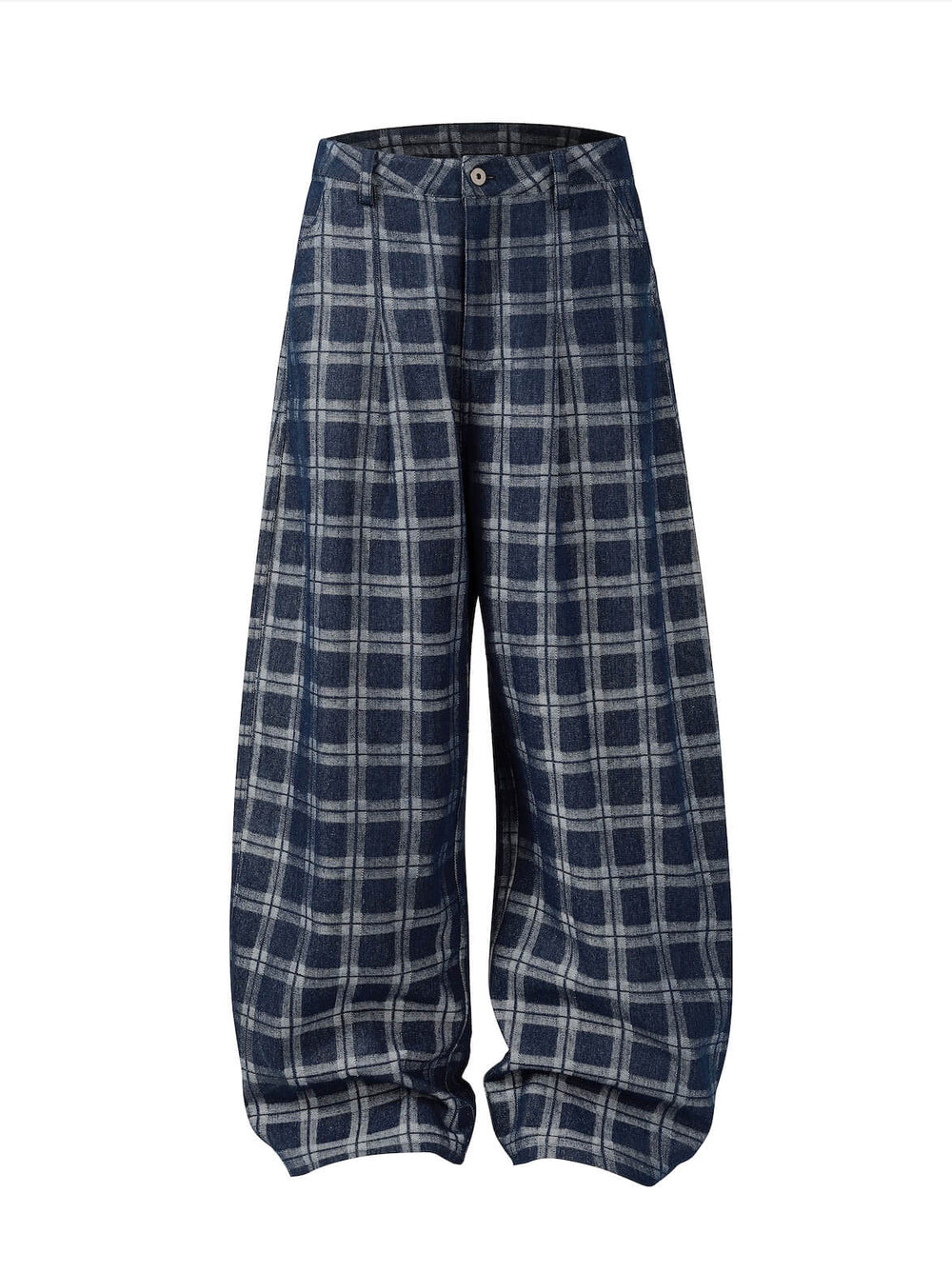 NOVACAM Checkered Curved Baggy Jeans | Face 3 Face