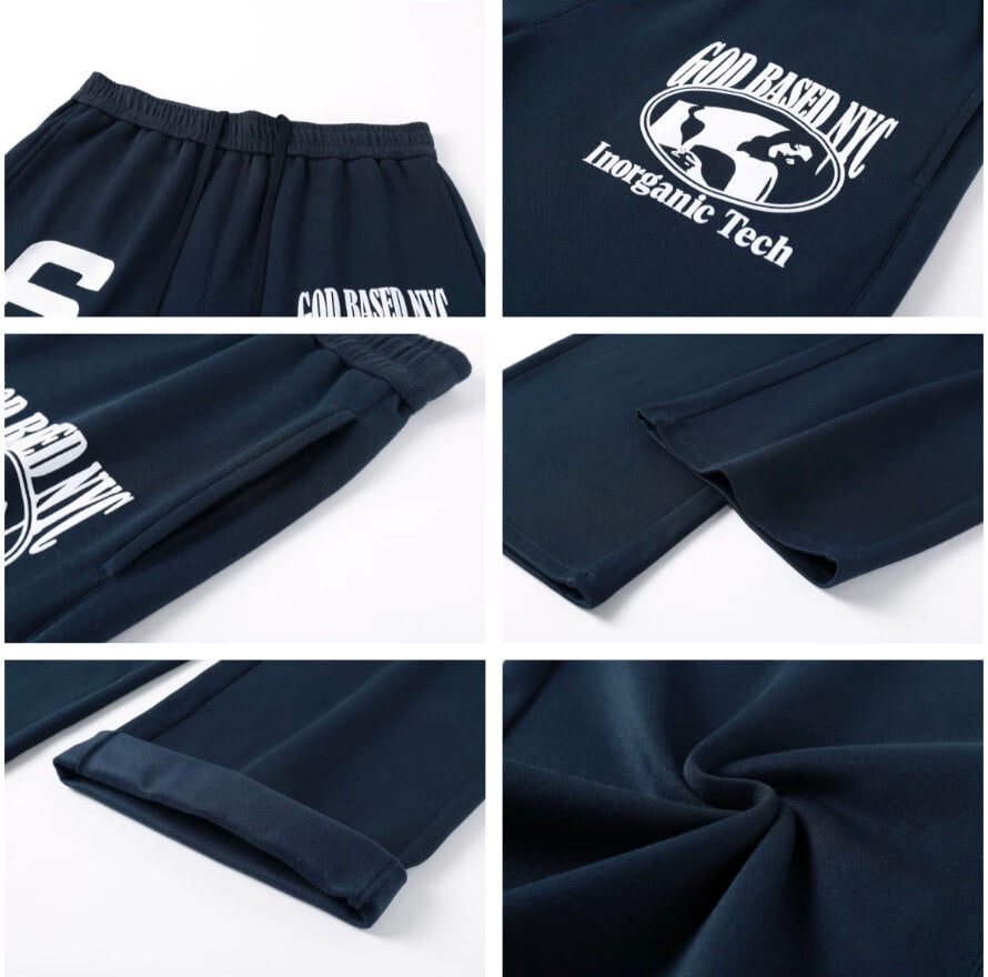 NOVACAM Flocking Print Baggy Sweatpants