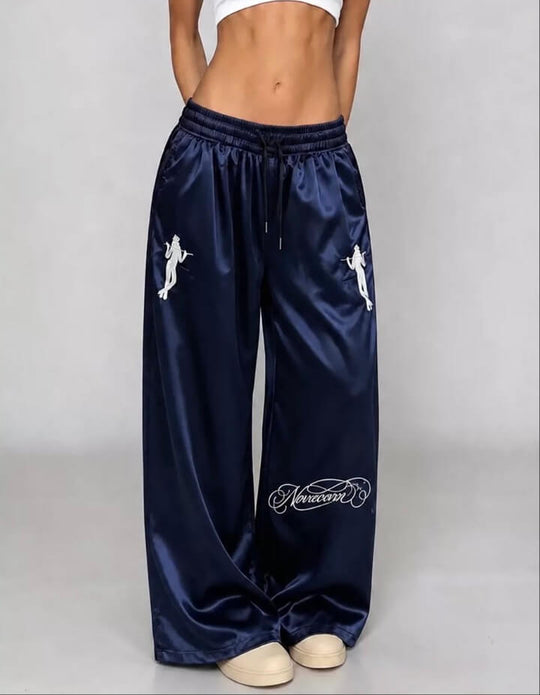 NOVACAM Satin Silky Baggy Track Pants | Face 3 Face