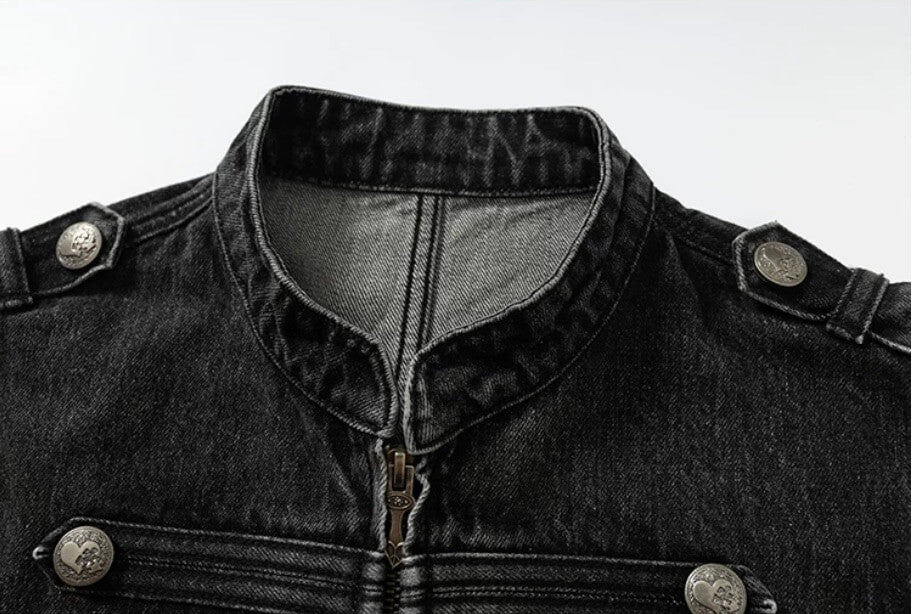YADcrew Napoleon Washed Denim Jacket | Face 3 Face