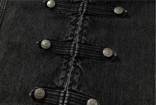 YADcrew Napoleon Washed Denim Jacket | Face 3 Face